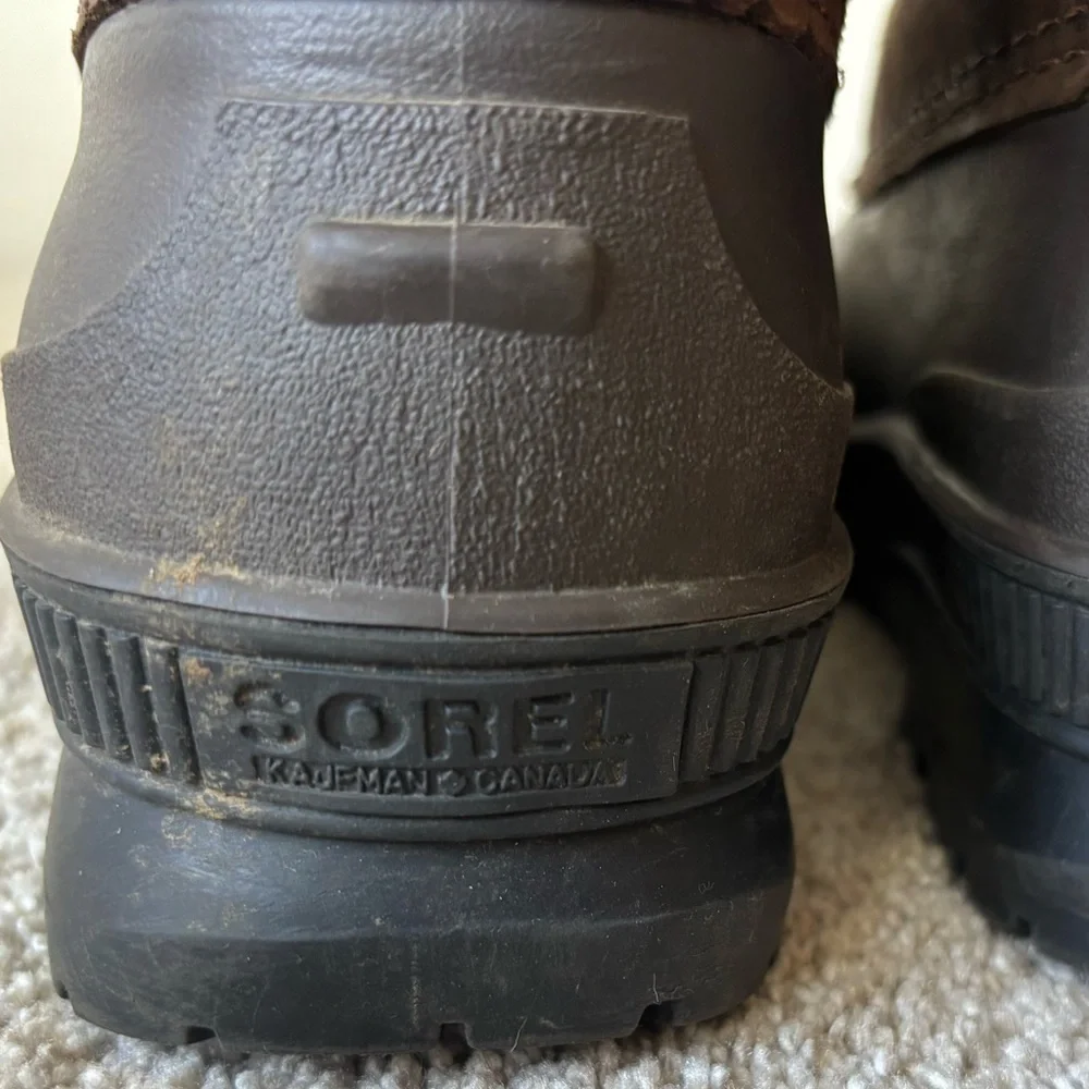 Sorel Kaufman Womens Winter Duck Boots Rubber Leather Insulated Fleece Liner